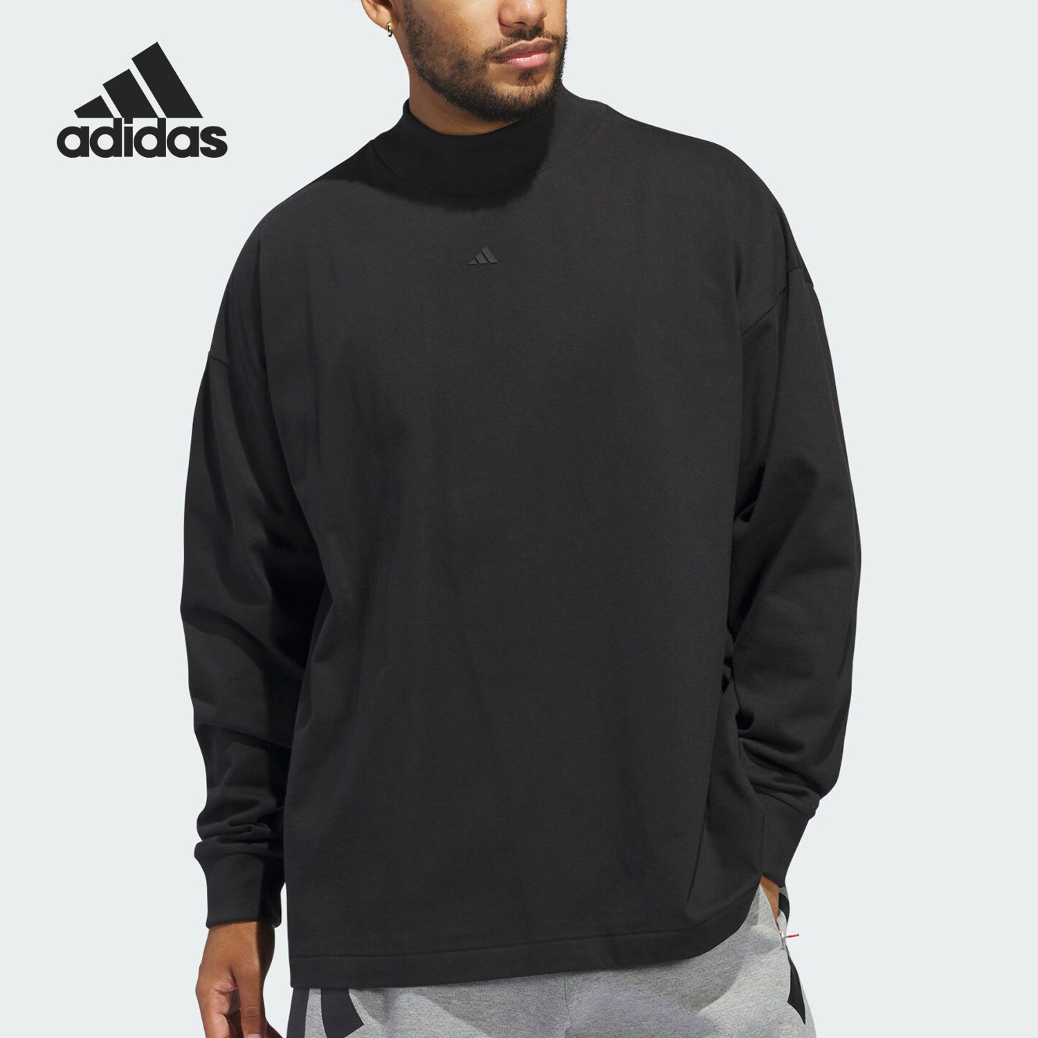 Adidas/阿迪达斯正品新款男女宽松篮球立领运动长袖IZ4910