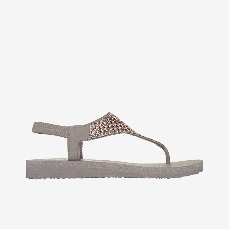 Skechers/斯凯奇正品2024新款女士夏季夹脚闪钻透气沙滩凉鞋