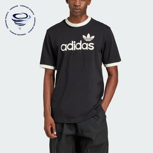 Adidas/阿迪达斯正品三叶草男士经典印花透气圆领短袖T恤JC8372