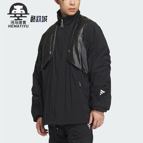 Adidas/阿迪达斯正品新款男女梭织立领连帽运动外套JM8619