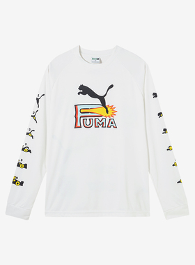 Puma/彪马正品夏季新款男女时尚印花宽松休闲长袖631504-02