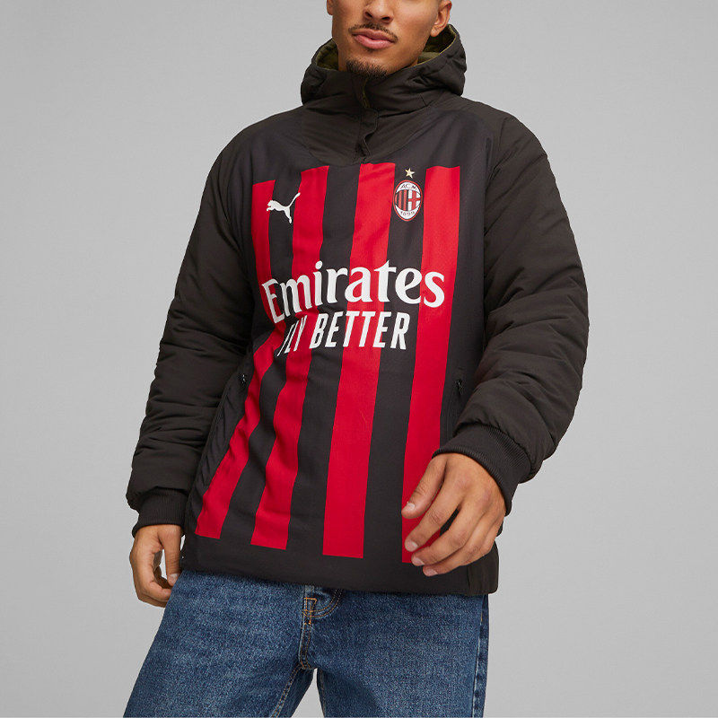 Puma/彪马正品时尚男士休闲两面穿潮流半拉链训练连帽棉衣