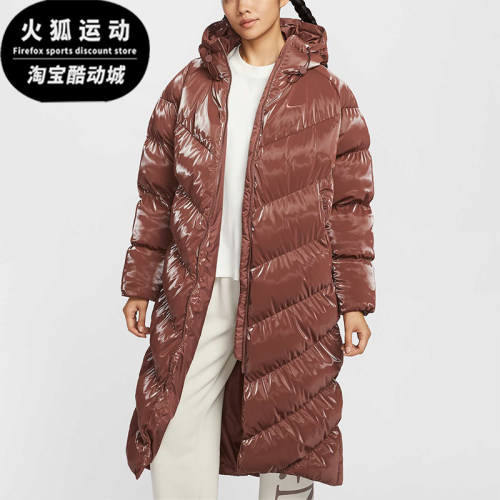 耐克女士连帽拉链长袖棉服