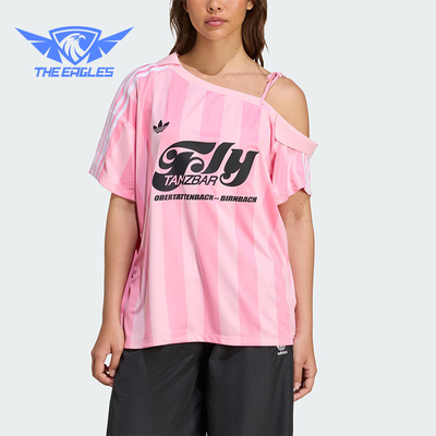 Adidas/阿迪达斯正品三叶草女士露肩经典足球透气训练短袖KD2277