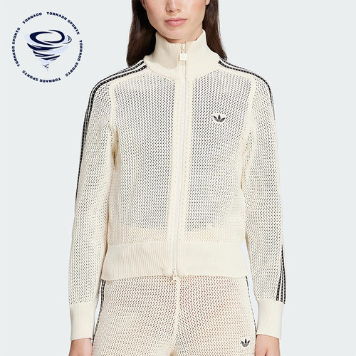 Adidas/阿迪达斯正品三叶草女士经典透气网孔微透针织外套JD1082