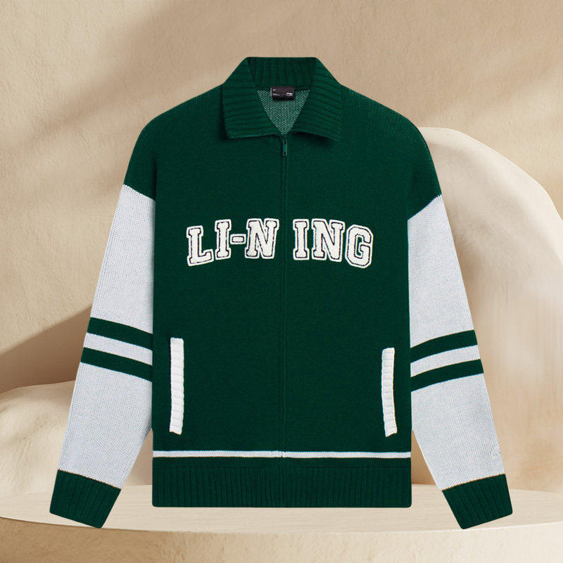 李宁正品新款男女运动休闲时尚潮流翻领拉链开衫夹克外套AMBS185