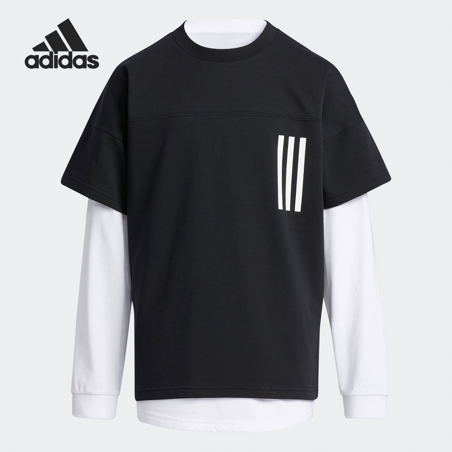 Adidas/阿迪达斯正品当季新款大童休闲运动时尚长袖T恤 H07287