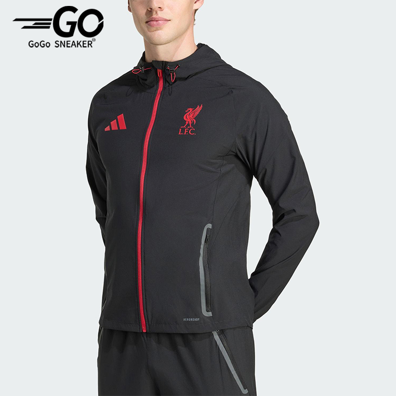 Adidas/阿迪达斯正品2025夏季款男士日常足球连帽运动外套JZ5556