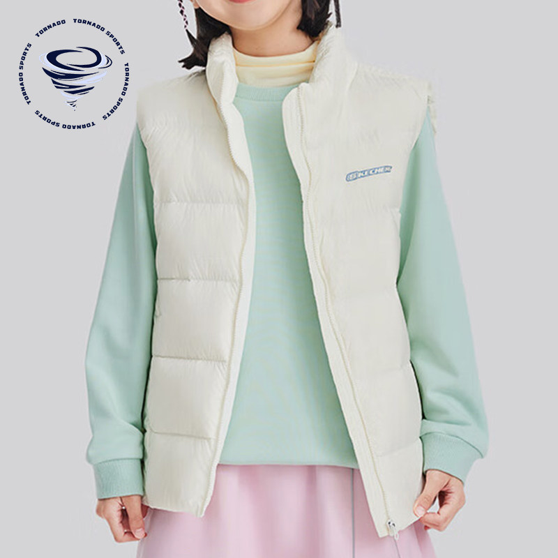 Skechers/斯凯奇正品运动保暖新款儿童轻薄梭织休闲简约羽绒马甲,童装/婴儿装/亲子装,羽绒马甲,淘宝优惠券,粉丝福利购,淘宝优惠卷