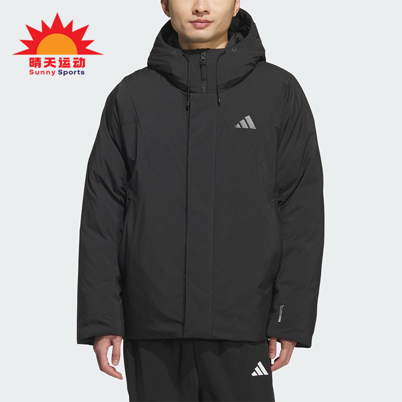 Adidas/阿迪达斯正品2025秋季款男士日常保暖连帽羽绒服KC2509