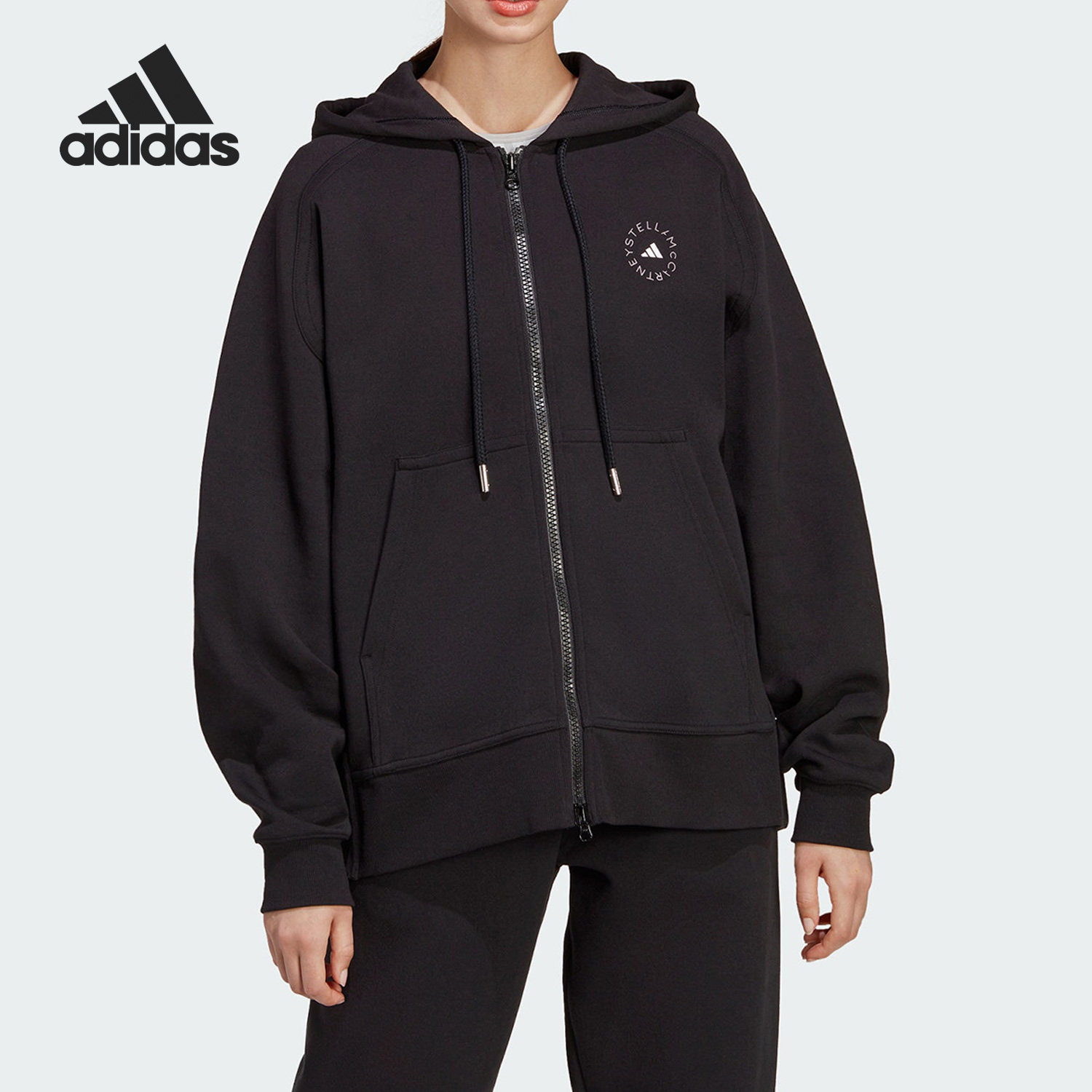 Adidas/阿迪达斯正品SMC女子时尚简约运动连帽夹克外套HR2200