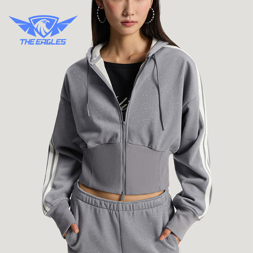 Adidas/阿迪达斯正品DCE KN JKT 1女士条纹针织时尚外套KX8906