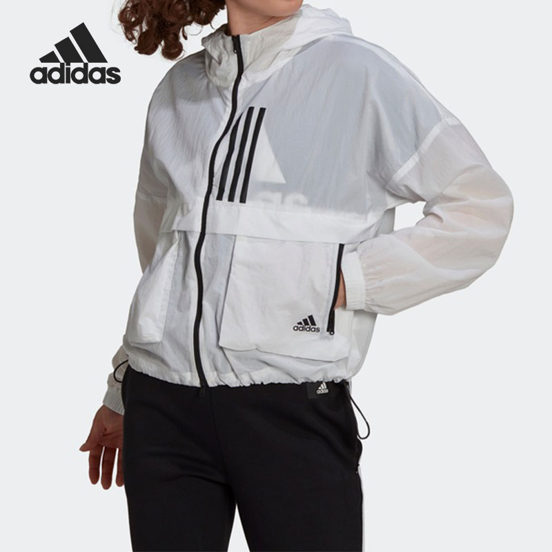 Adidas/阿迪达斯正品女子舒适连帽运动休闲夹克外套 H40963