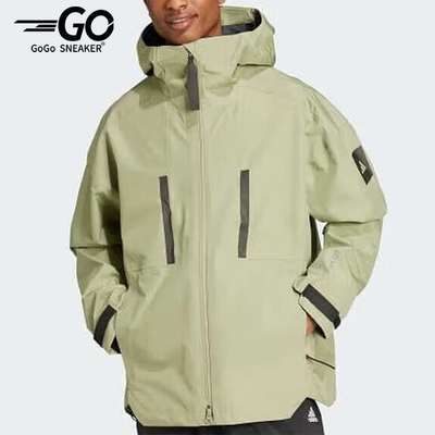 阿迪达斯男士户外连帽冲锋衣