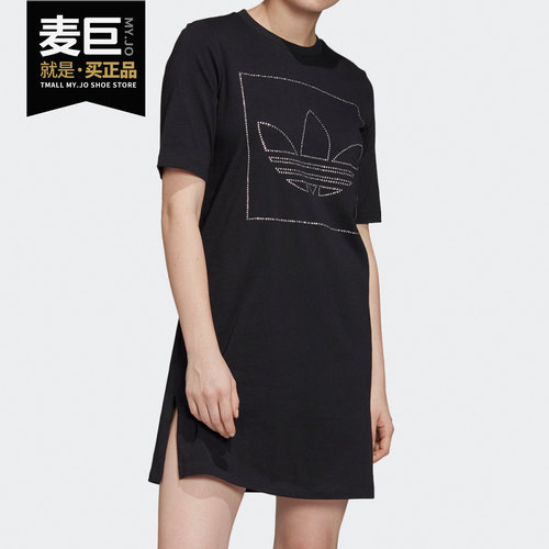 Adidas/阿迪达斯正品三叶草当季新款女子休闲短袖连衣裙FU1727