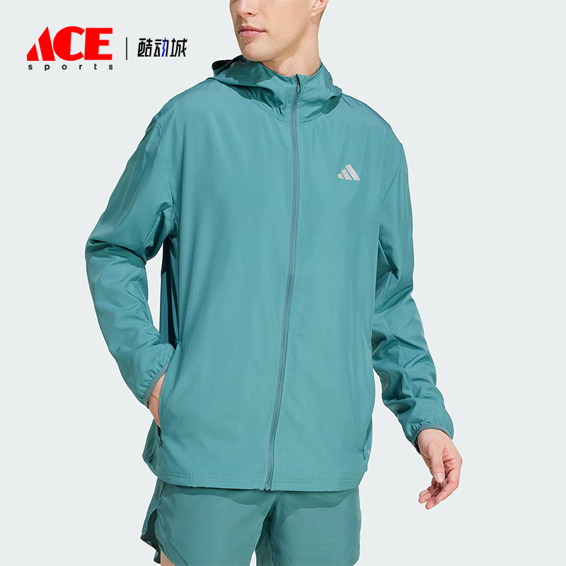 Adidas/阿迪达斯正品RUN IT JACKET男女拉链跑步连帽夹克JM5742