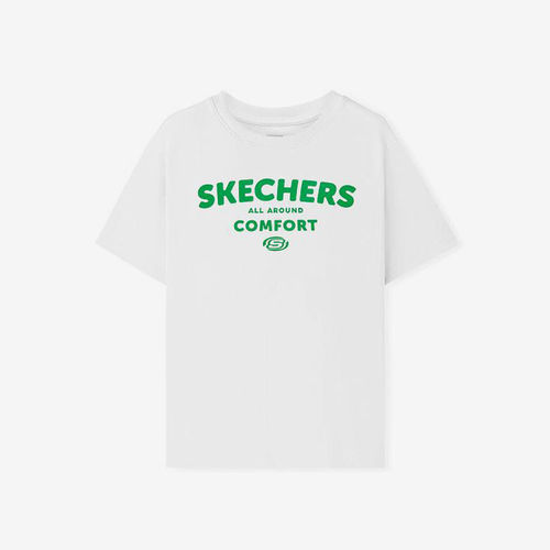 Skechers/斯凯奇正品夏季款儿童透气印花针织短袖T恤衫L225K055