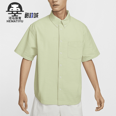 耐克男士系扣短袖衬衫运动T恤