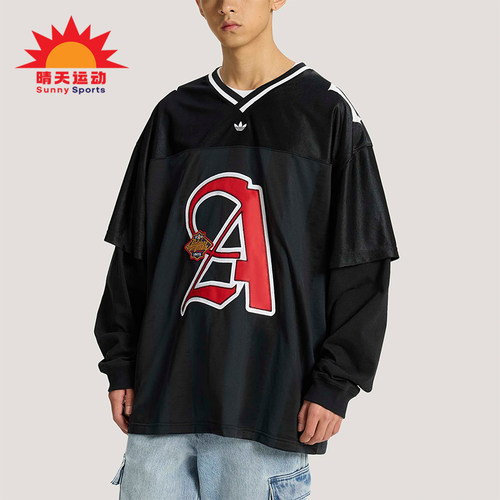 Adidas/阿迪达斯正品三叶草男士休闲运动经典长袖球衣T恤KS5328