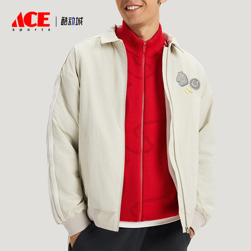 Adidas/阿迪达斯正品2025冬季款男士运动翻领梭织休闲外套KE4058