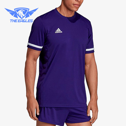 Adidas/阿迪达斯正品新款男紫白色足球训练经典比赛短袖T恤DX7245