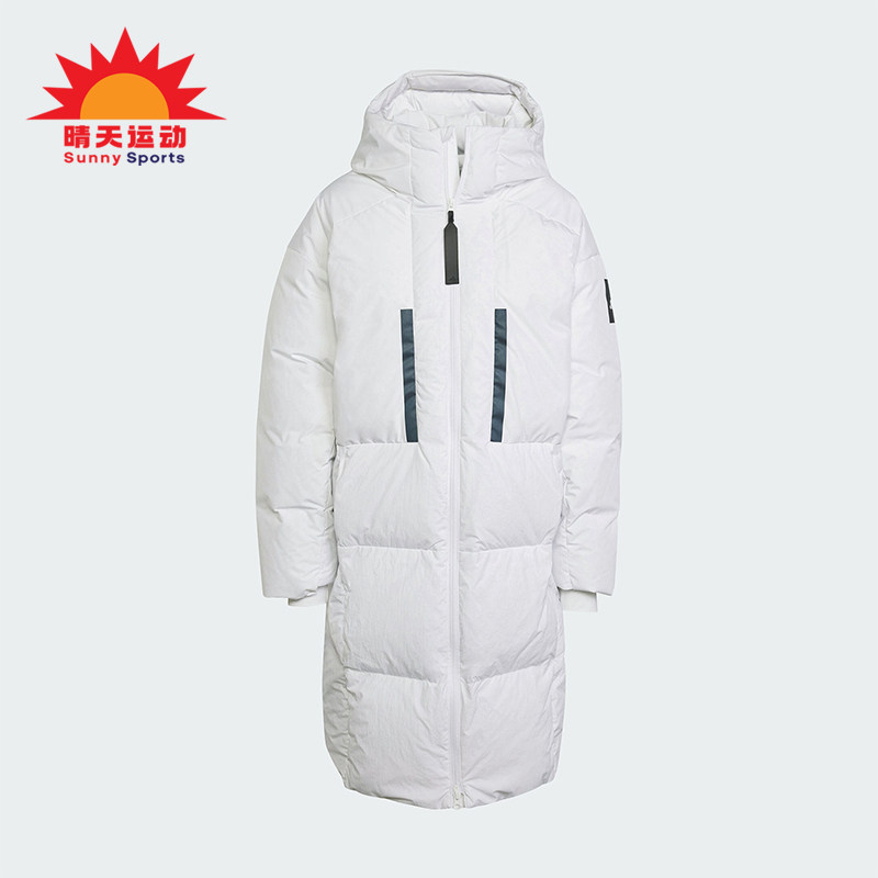 Adidas/阿迪达斯正品新款女士中长款保暖连帽羽绒服IZ4622