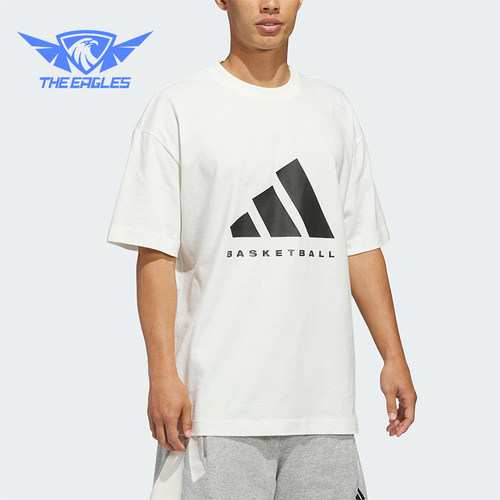 Adidas/阿迪达斯正品2025男女圆领简约宽松篮球运动短袖T恤JZ9528