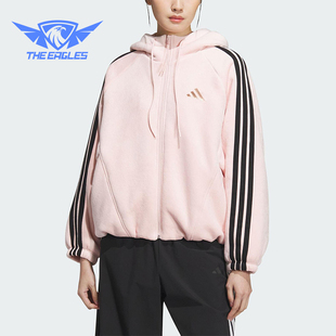 款 2025秋季 女士宽松丝绒花苞型外套KB7605 阿迪达斯正品 Adidas