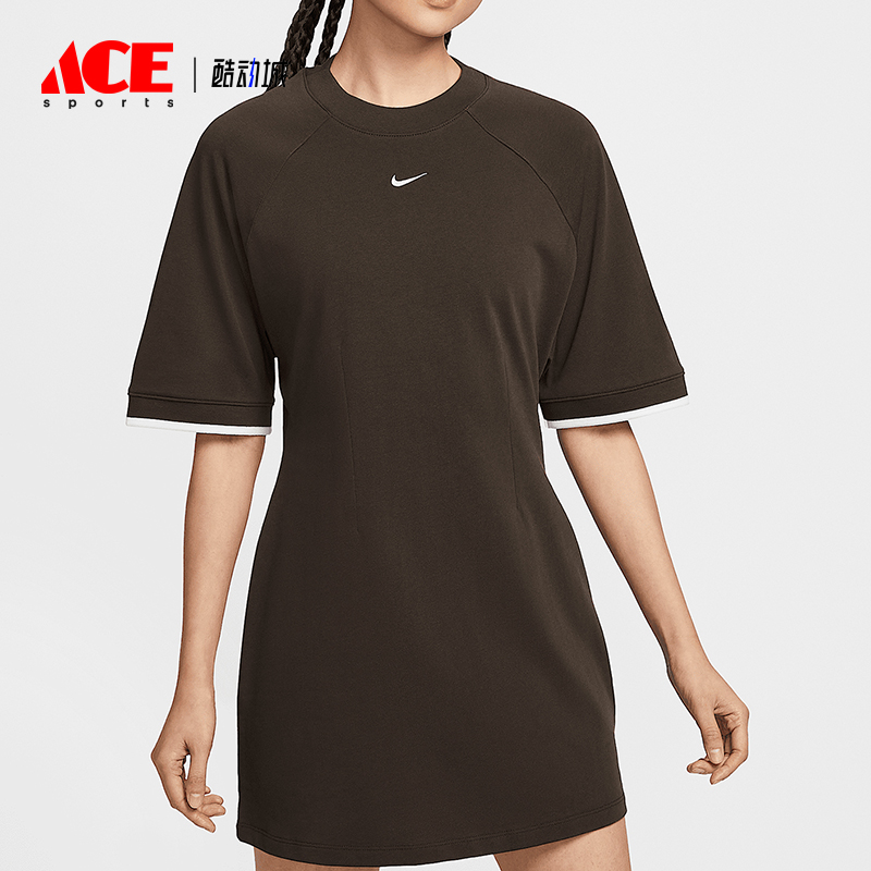 Nike/耐克正品Sportswear女士缝褶透气经典针织连衣裙HJ0325-220