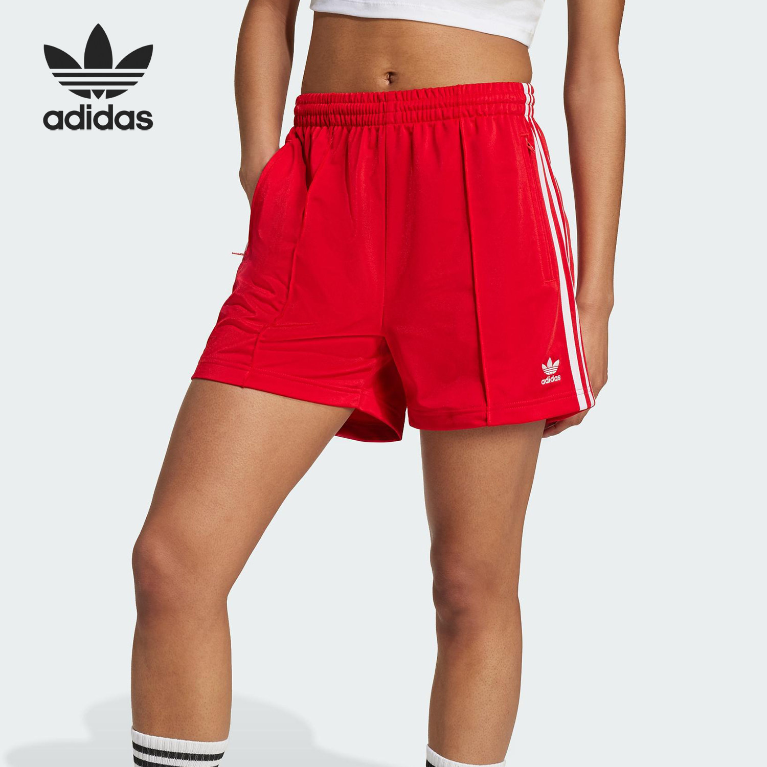 Adidas/阿迪达斯正品三叶草女士宽松运动经典复古短裤IY7207 - 实物图