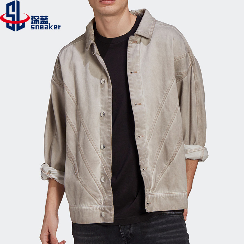 Adidas/阿迪达斯正品三叶草男子翻领运动牛仔夹克外套 GN3314