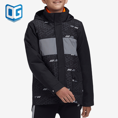 儿童休闲训练棉服阿迪达斯正品