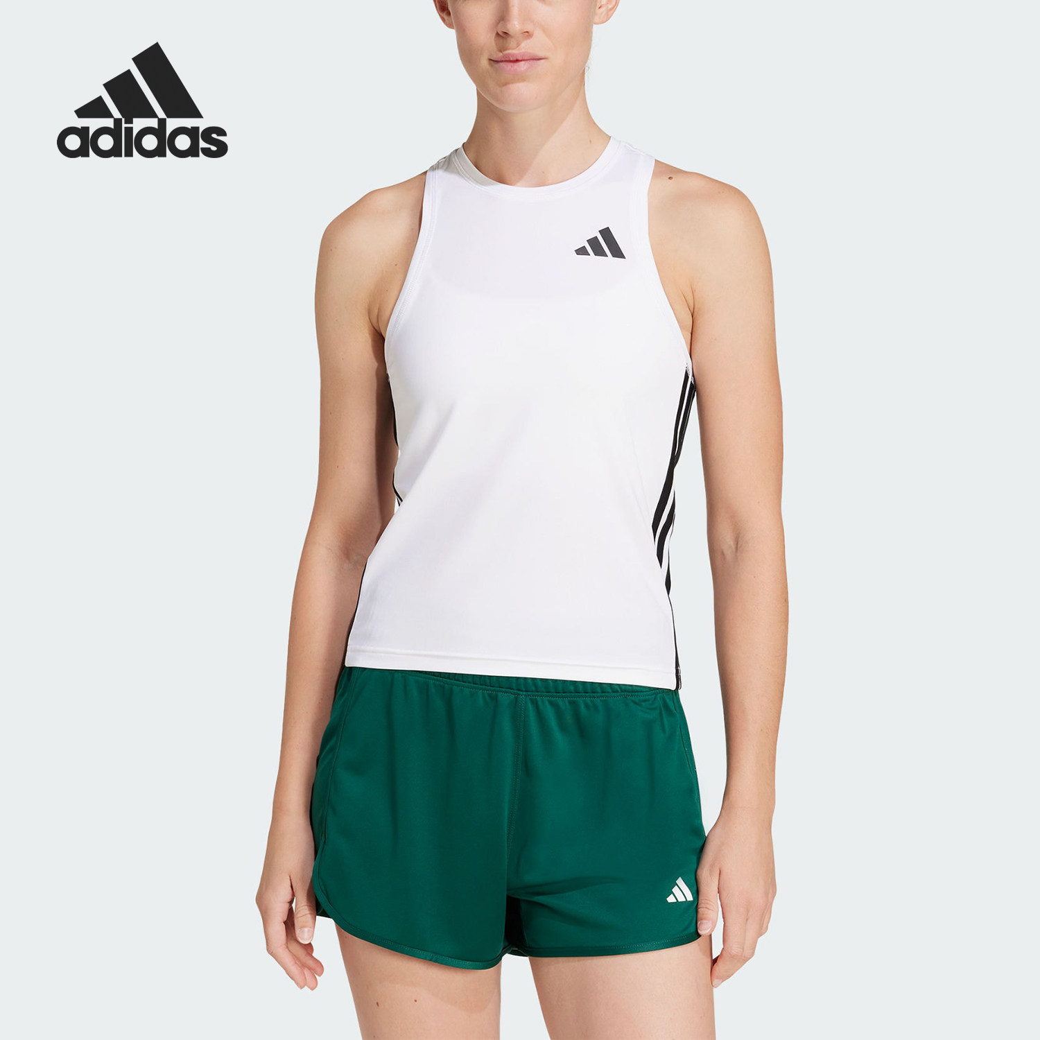 Adidas/阿迪达斯正品夏季女士运动训练工字背修身背心T恤JE8694