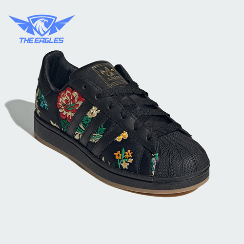 Adidas/阿迪达斯正品三叶草女士运动花卉印花经典休闲板鞋JS4045