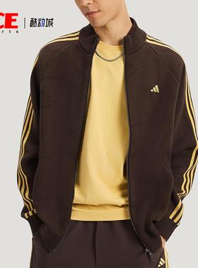 Adidas/阿迪达斯正品2025冬季款男士日常运动针织刺绣外套KE4060