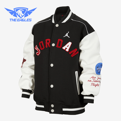 Nike/耐克正品JORDAN大童拼接时尚针织印花棒球服IF3746-010
