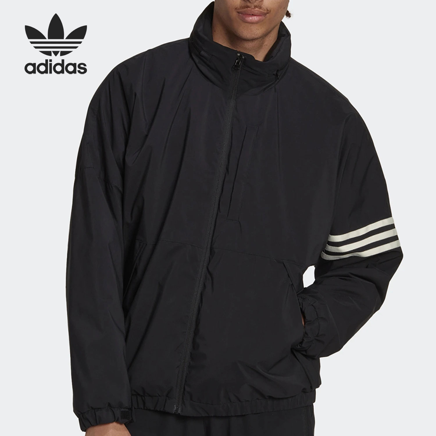 Adidas/阿迪达斯正品三叶草新款男子运动保暖棉衣外套HL9198