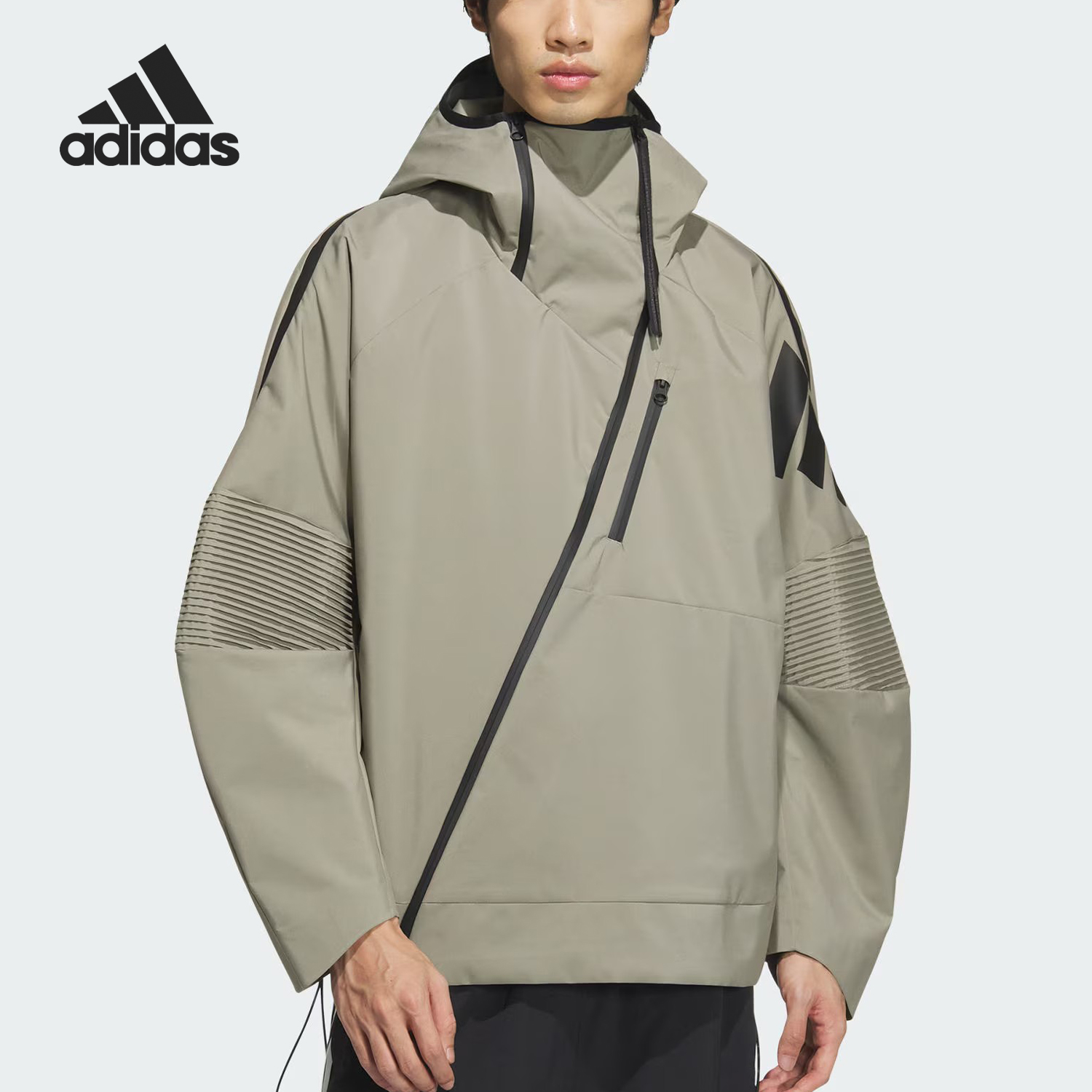 阿迪达斯男士拉链宽松夹克外套