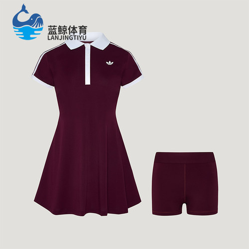 Adidas/阿迪达斯正品三叶草女士复古网球运动连衣裙LG4963