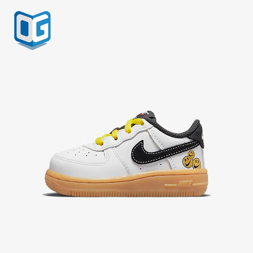 Nike/耐克正品AirForce1LV8新款婴童白棕色板鞋DO5863-100