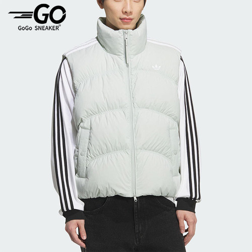 Adidas/阿迪达斯正品三叶草男女运动拉链保暖羽绒背心马甲KS8492