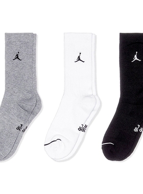 耐克运动袜AJ袜长筒袜JORDAN速干跑步健身篮球训练袜3双装DX9632