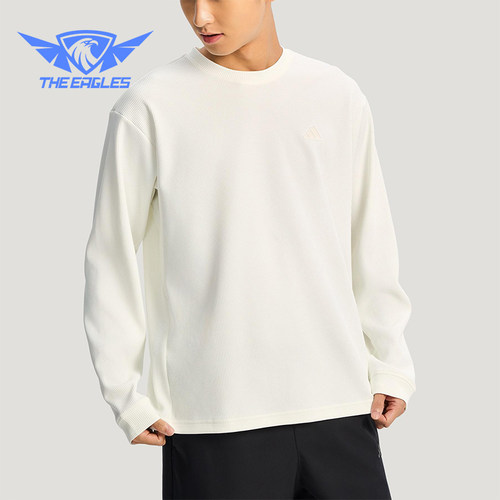 Adidas/阿迪达斯正品2025冬季款男士日常圆领套头针织卫衣KR2541
