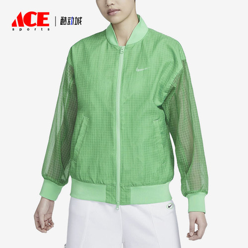 Nike/耐克正品棒球夹克新款女绿色速干经典夹克外套DV7973-363