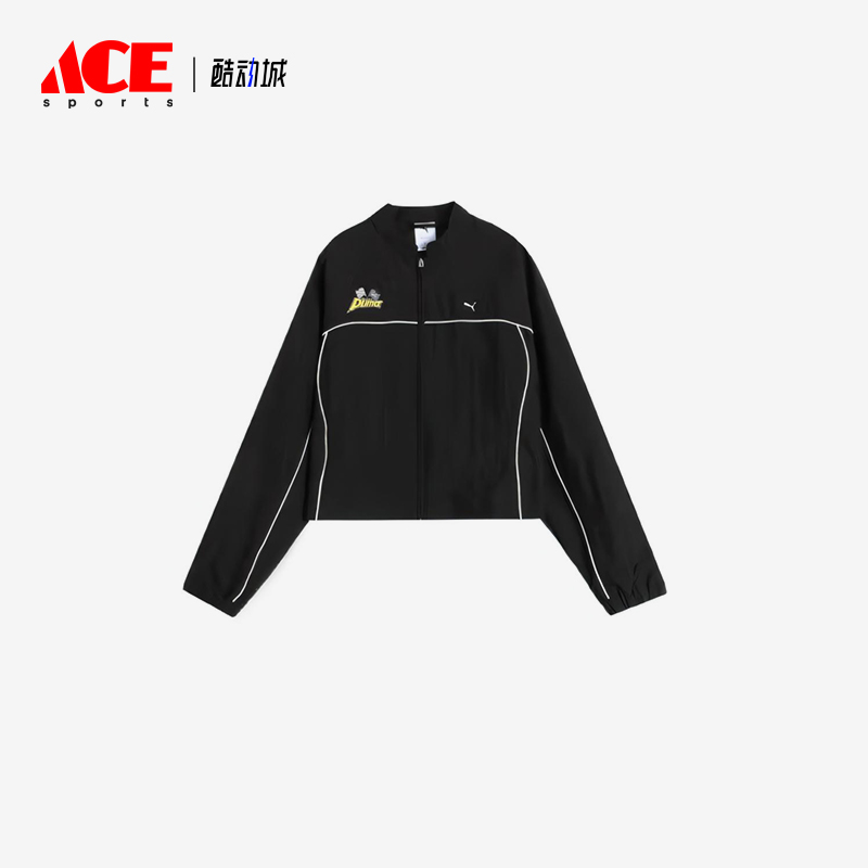 Puma/彪马正品春季女士休闲宽松短款梭织赛车线条外套631343-01