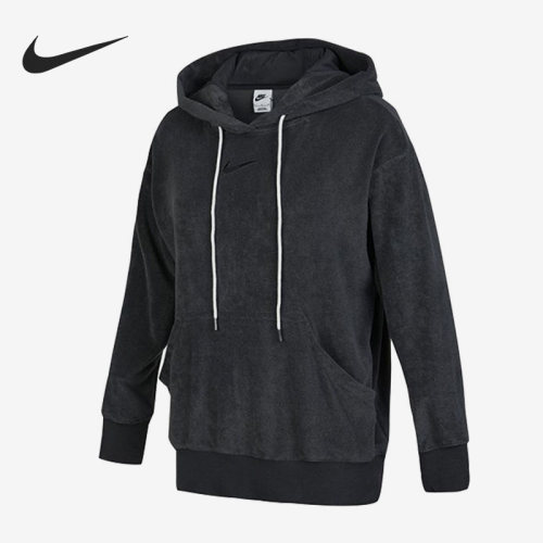 Nike/耐克正品春季新款女子毛巾布休闲连帽卫衣DV7825-060