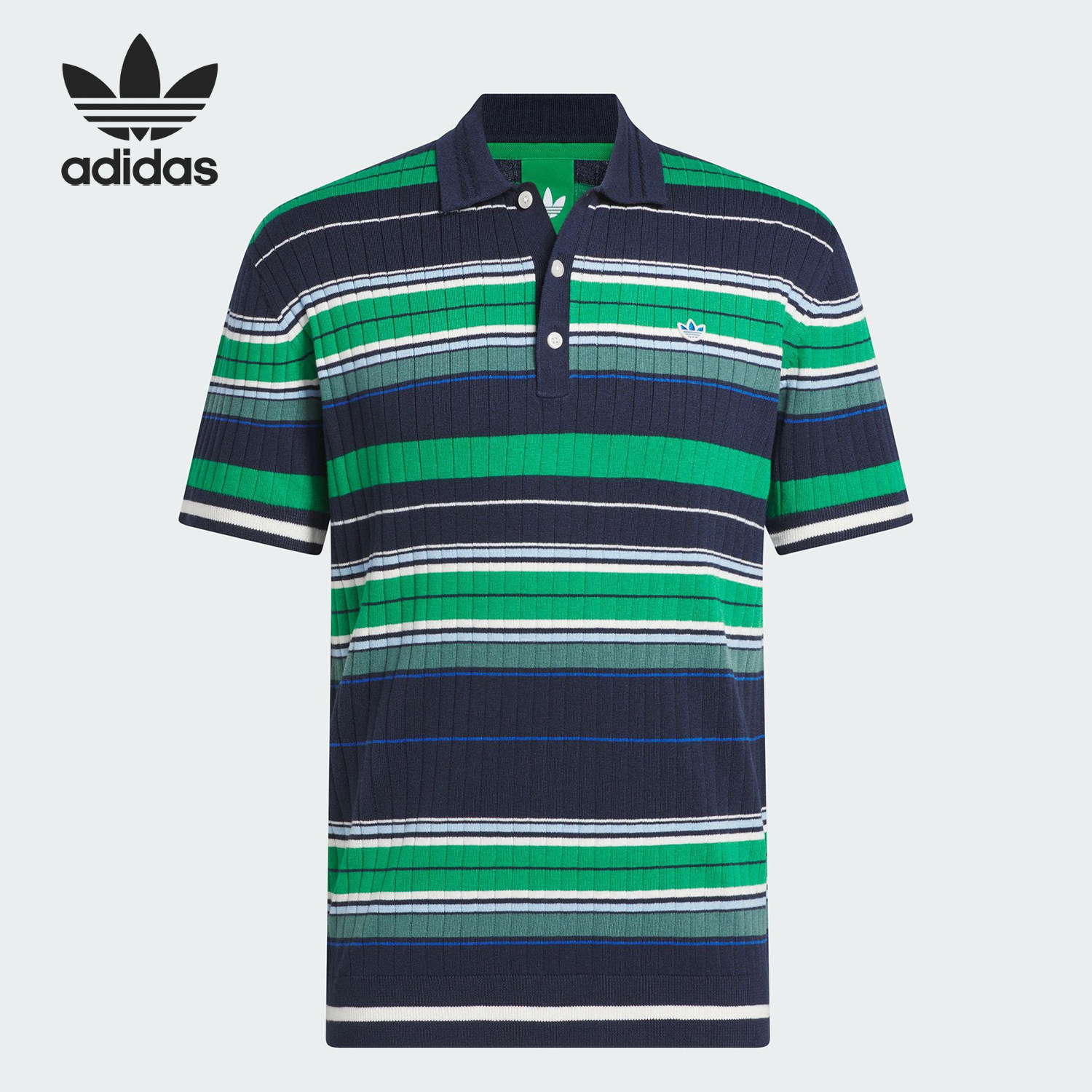 Adidas/阿迪达斯正品三叶草男士高尔夫针织条纹POLO衫JW9861