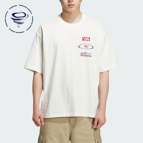 Adidas/阿迪达斯正品三叶草男士运动平纹针织赛车耐穿短袖KH1198