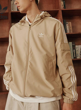Adidas/阿迪达斯官方正品三叶草男女经典复古运动连帽外套KB1943