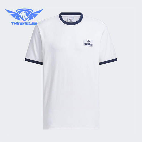 Adidas/阿迪达斯正品CONTRAST T-SHIRT男士简约圆领短袖JX2638